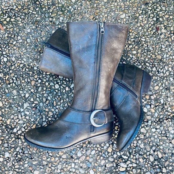 Born b.o.c. Calf high belted comfort boots 7.5 - Picture 1 of 8
